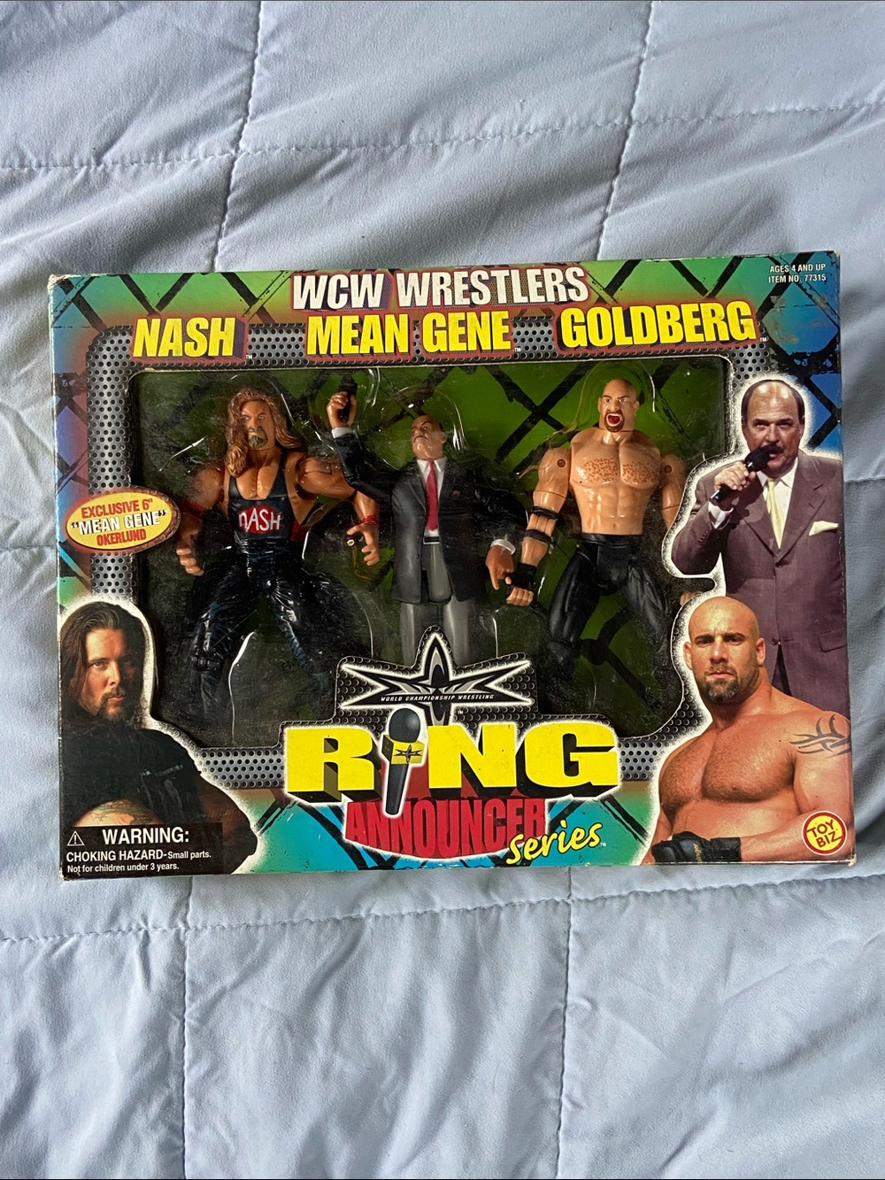 🏷️WCW VINTAGE 1999 RING ANNOUNCER SERIES ACTION FIGURE SET-NASH/GOLDBERG/GENE O